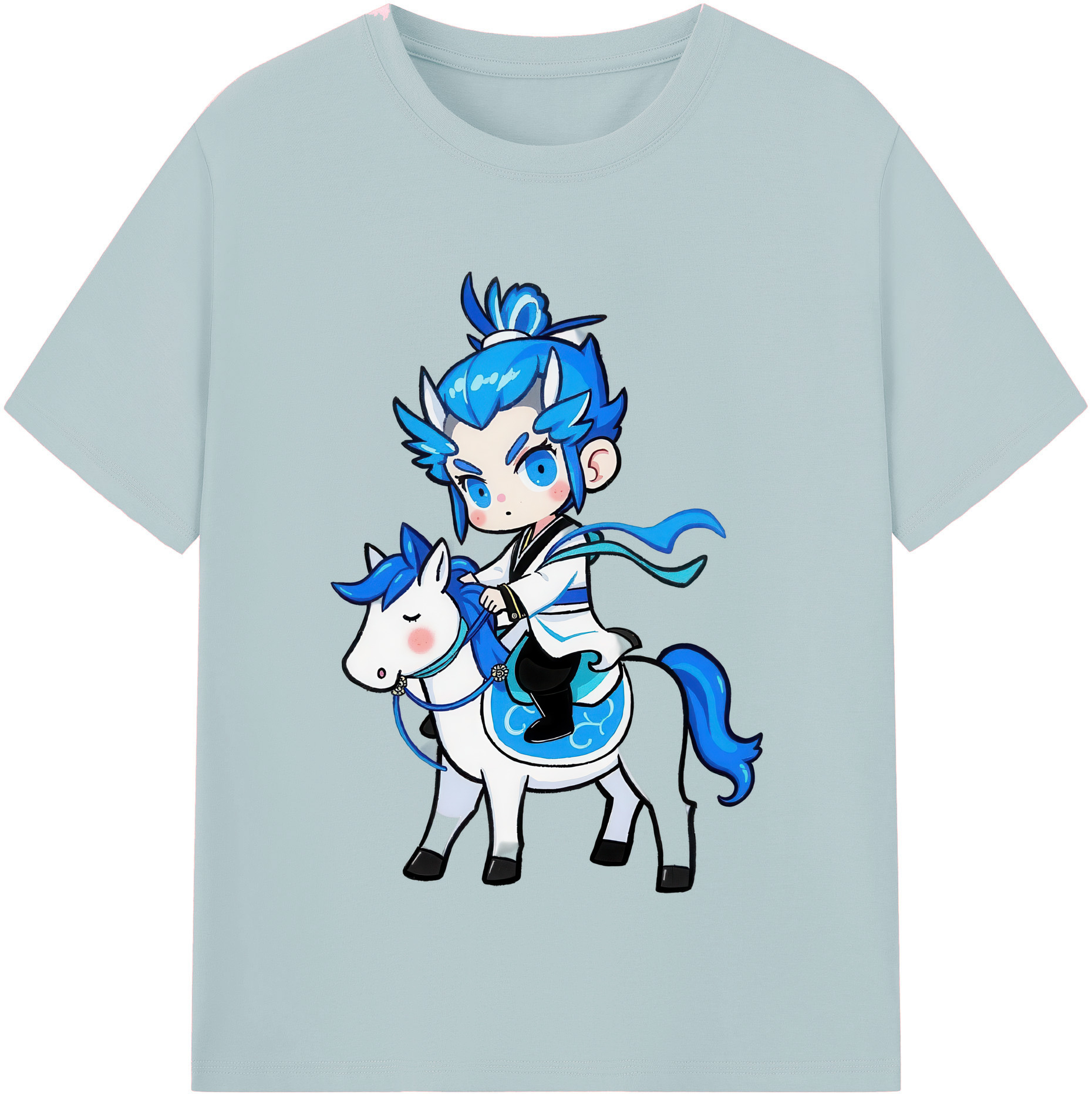 （画像用） Ne Zha 2 ナタ 魔童の大暴れ 綿100％半袖Tシャツ（フロントプリント）